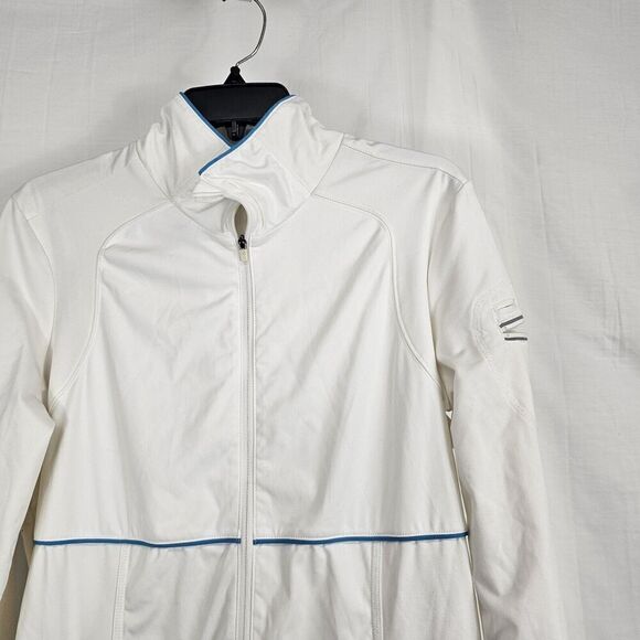 Athleta Jacket Large White  Full Zip Back Pocket Stretch Running 862099 - Picture 3 of 8